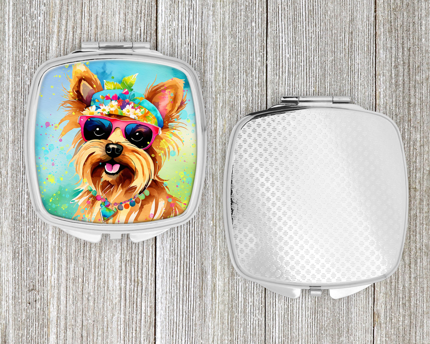 Yorkshire Terrier Hippie Dawg Compact Mirror