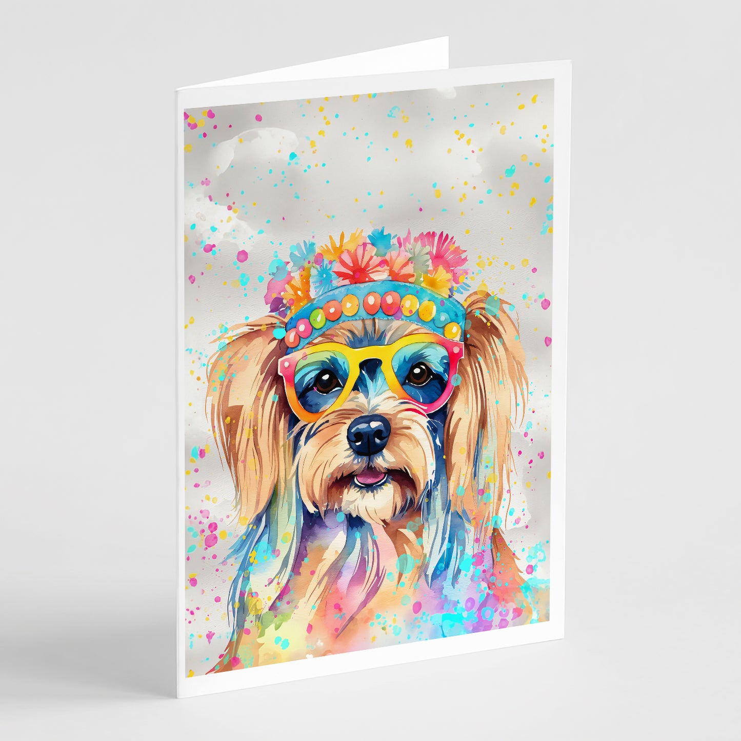 Buy this Yorkshire Terrier Hippie Dawg Greeting Cards Pack of 8