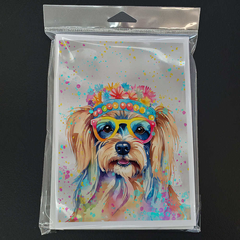 Yorkshire Terrier Hippie Dawg Greeting Cards Pack of 8