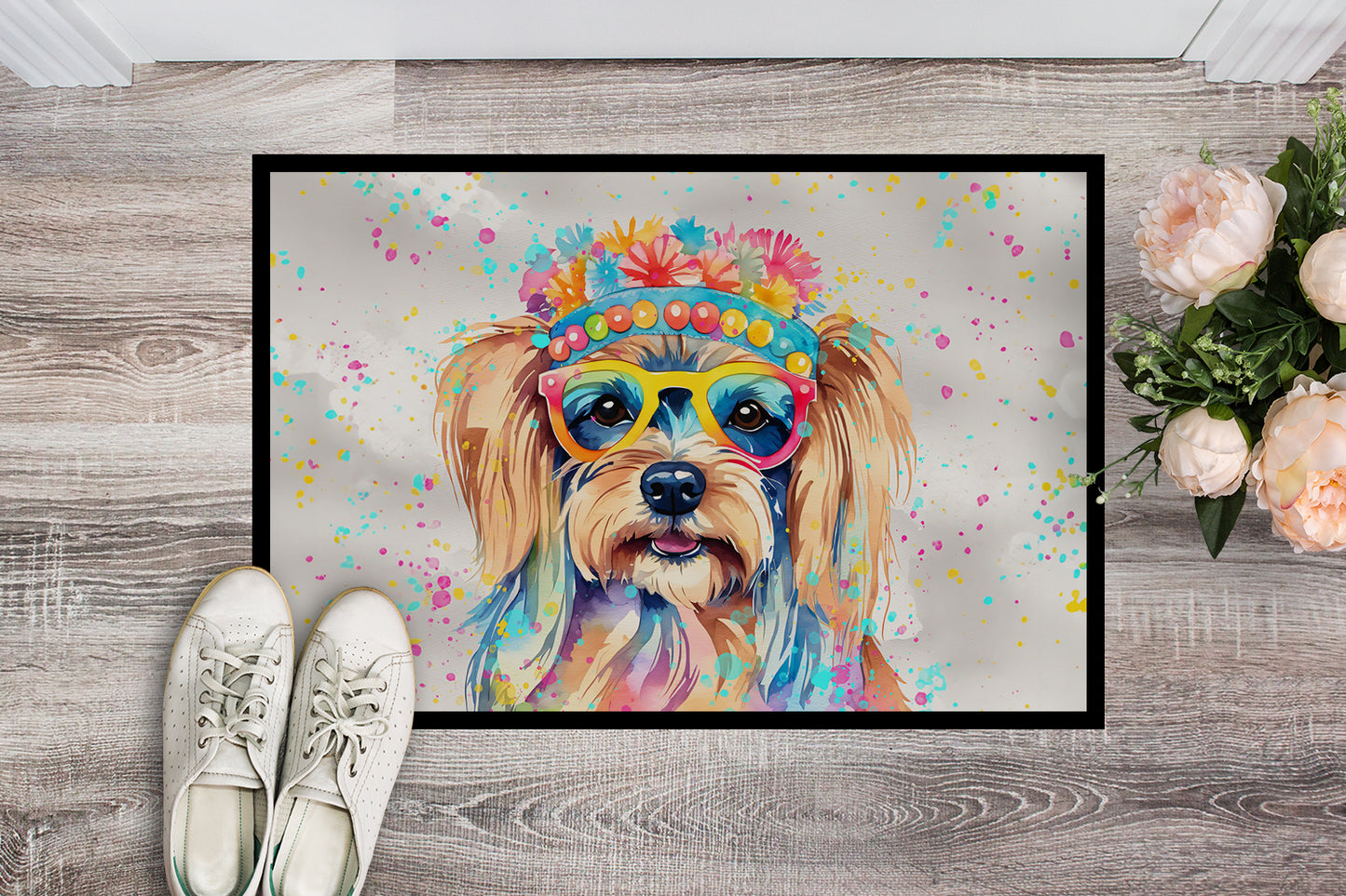 Yorkshire Terrier Hippie Dawg Doormat