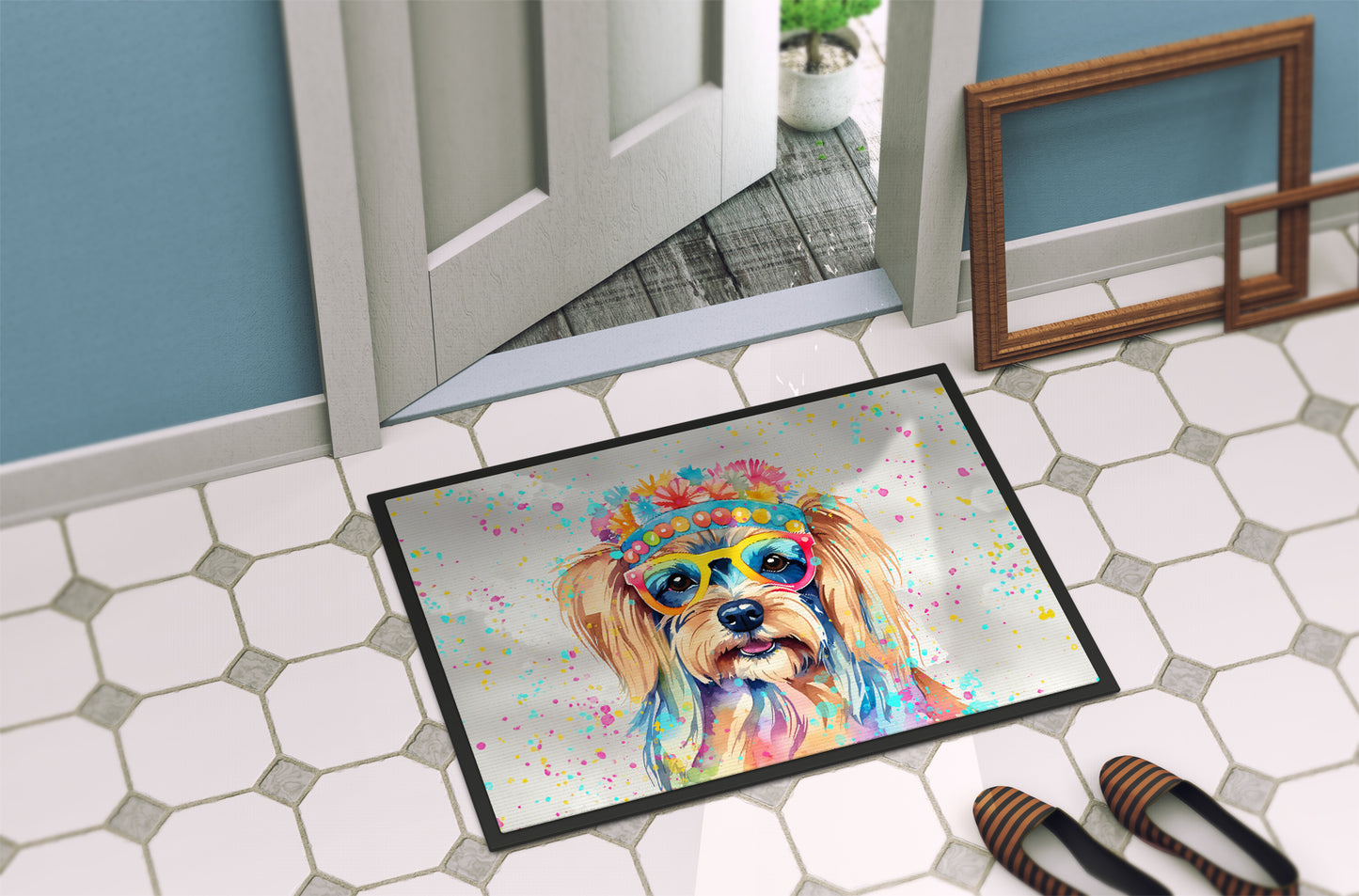 Yorkshire Terrier Hippie Dawg Doormat