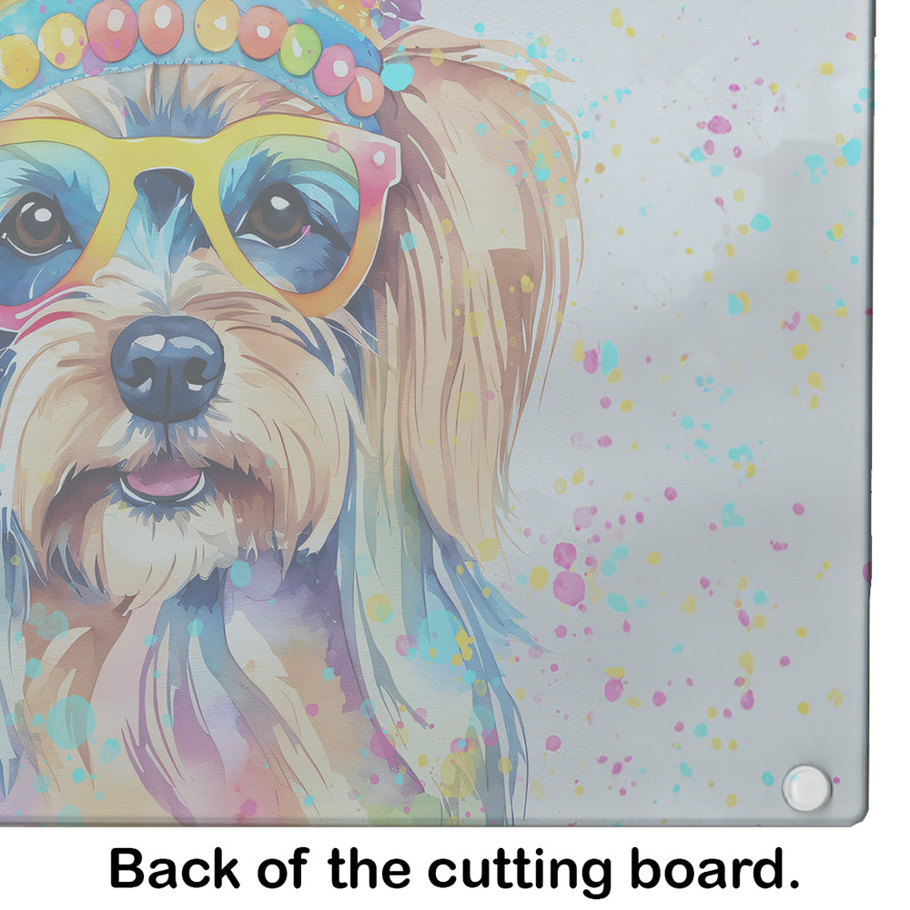 Yorkshire Terrier Hippie Dawg Glass Cutting Board