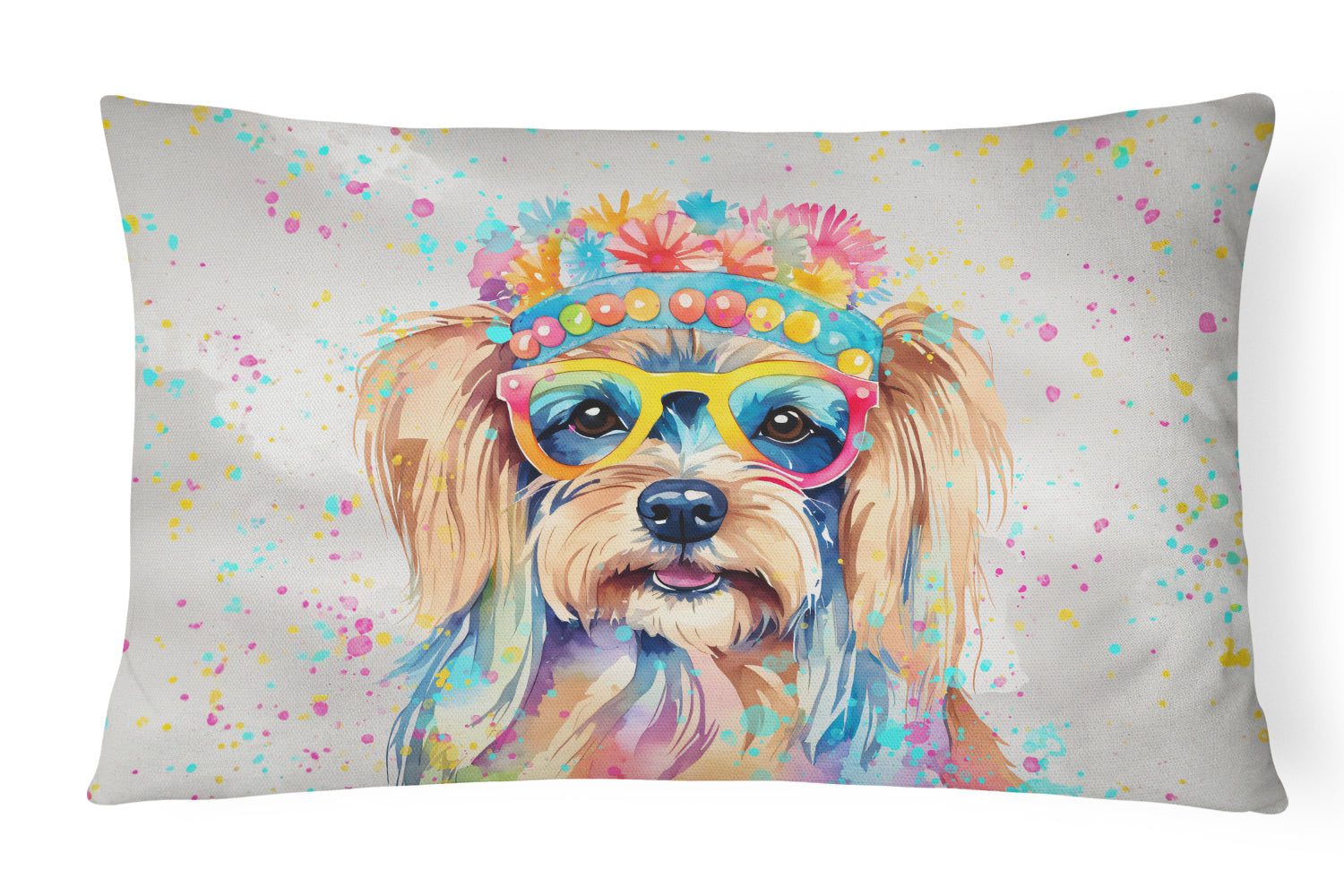 Buy this Yorkshire Terrier Hippie Dawg Throw Pillow