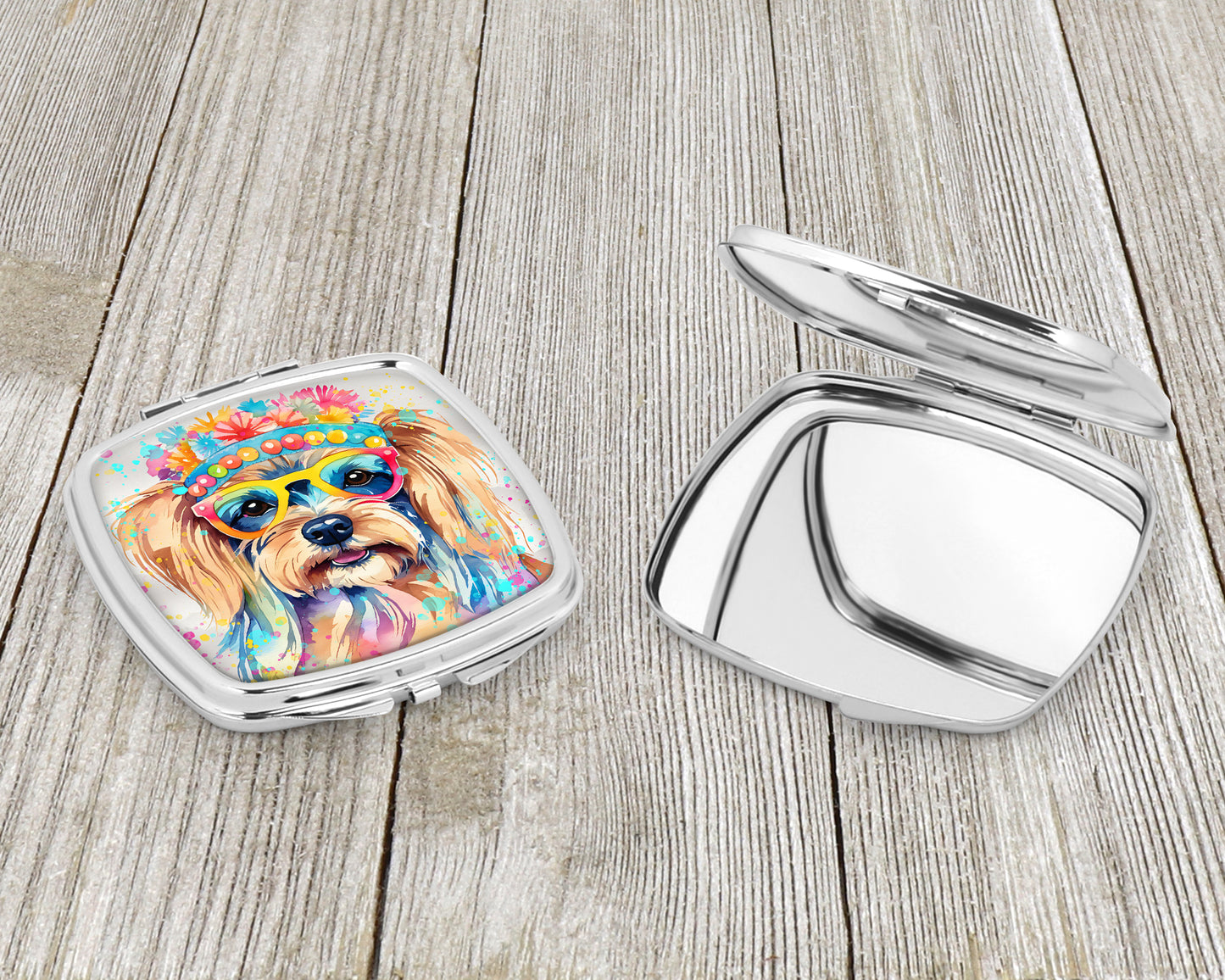 Yorkshire Terrier Hippie Dawg Compact Mirror