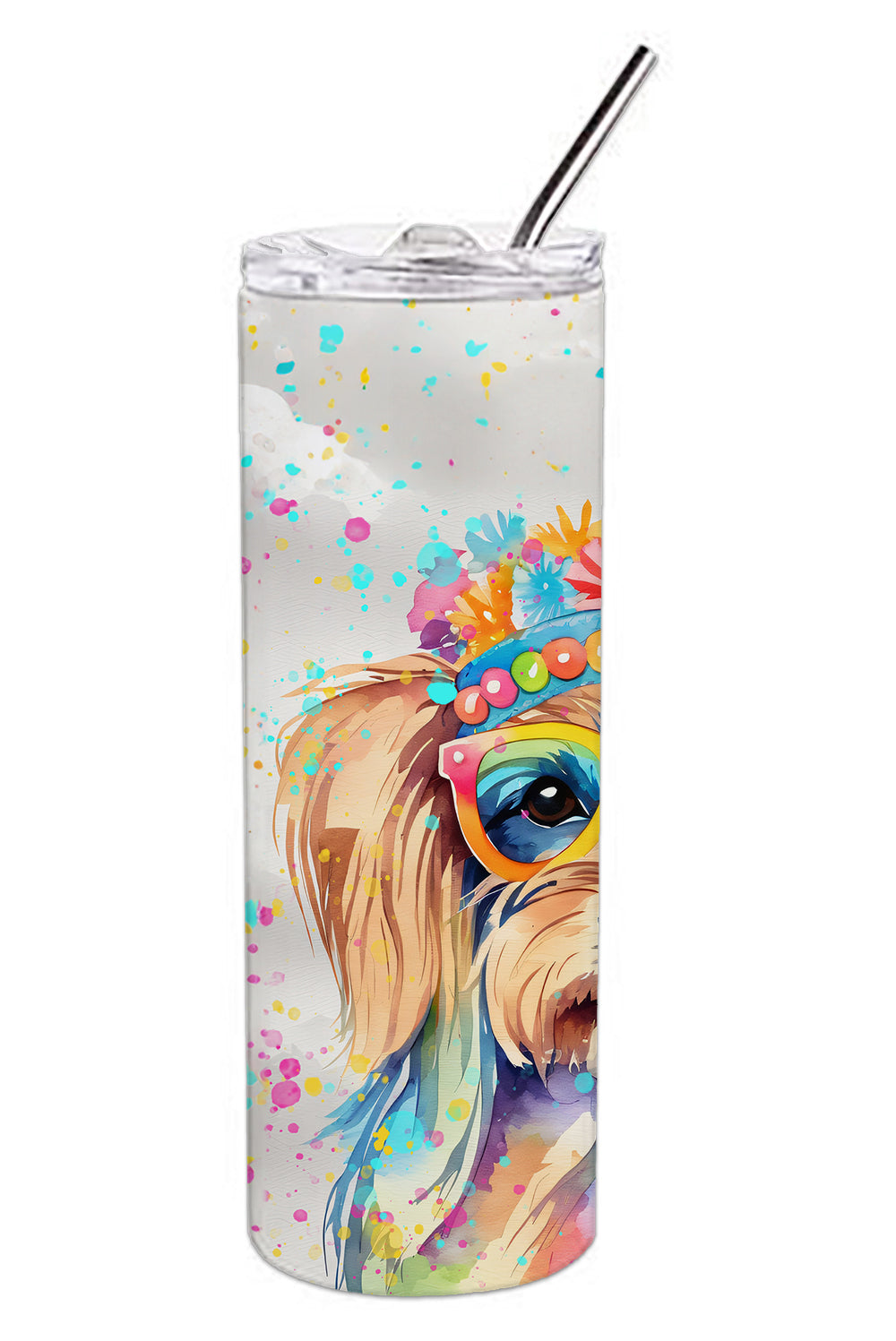 Yorkshire Terrier Hippie Dawg Stainless Steel Skinny Tumbler