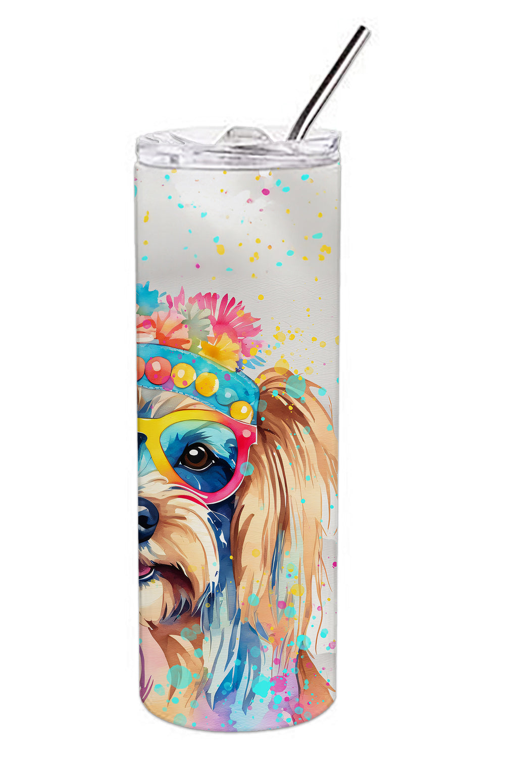 Yorkshire Terrier Hippie Dawg Stainless Steel Skinny Tumbler