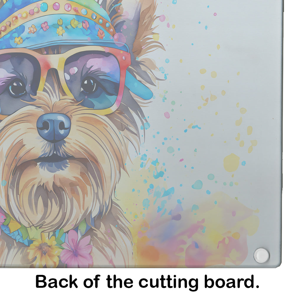 Yorkshire Terrier Hippie Dawg Glass Cutting Board