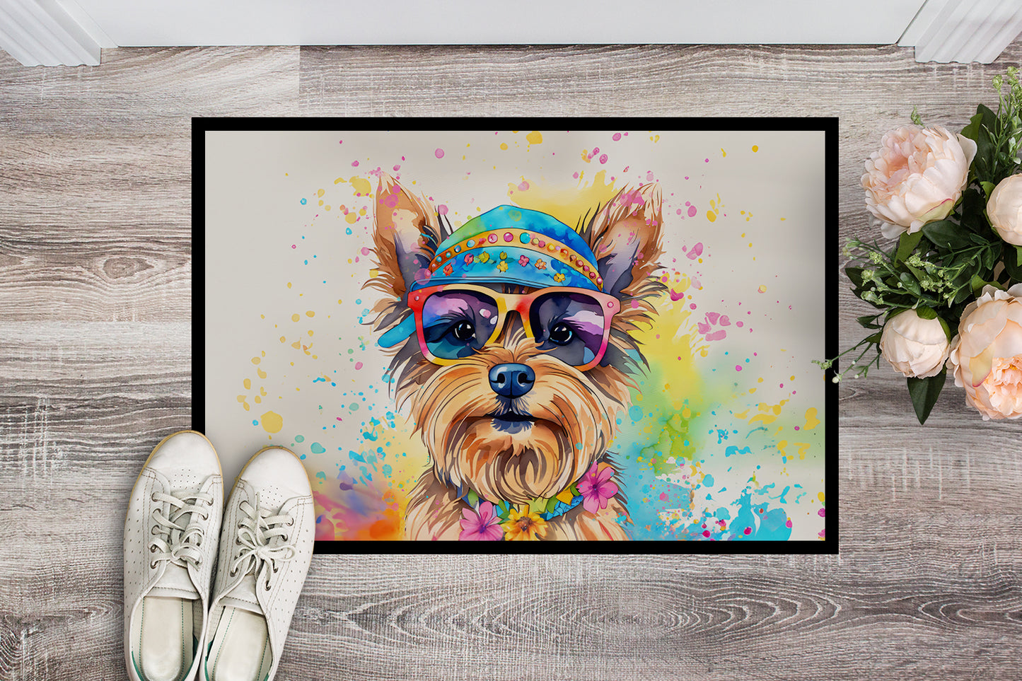 Yorkshire Terrier Hippie Dawg Doormat