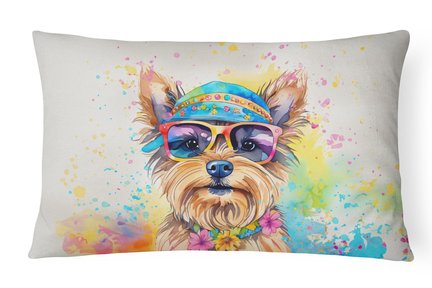 Buy this Yorkshire Terrier Hippie Dawg Throw Pillow