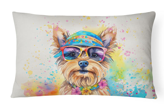 Buy this Yorkshire Terrier Hippie Dawg Throw Pillow