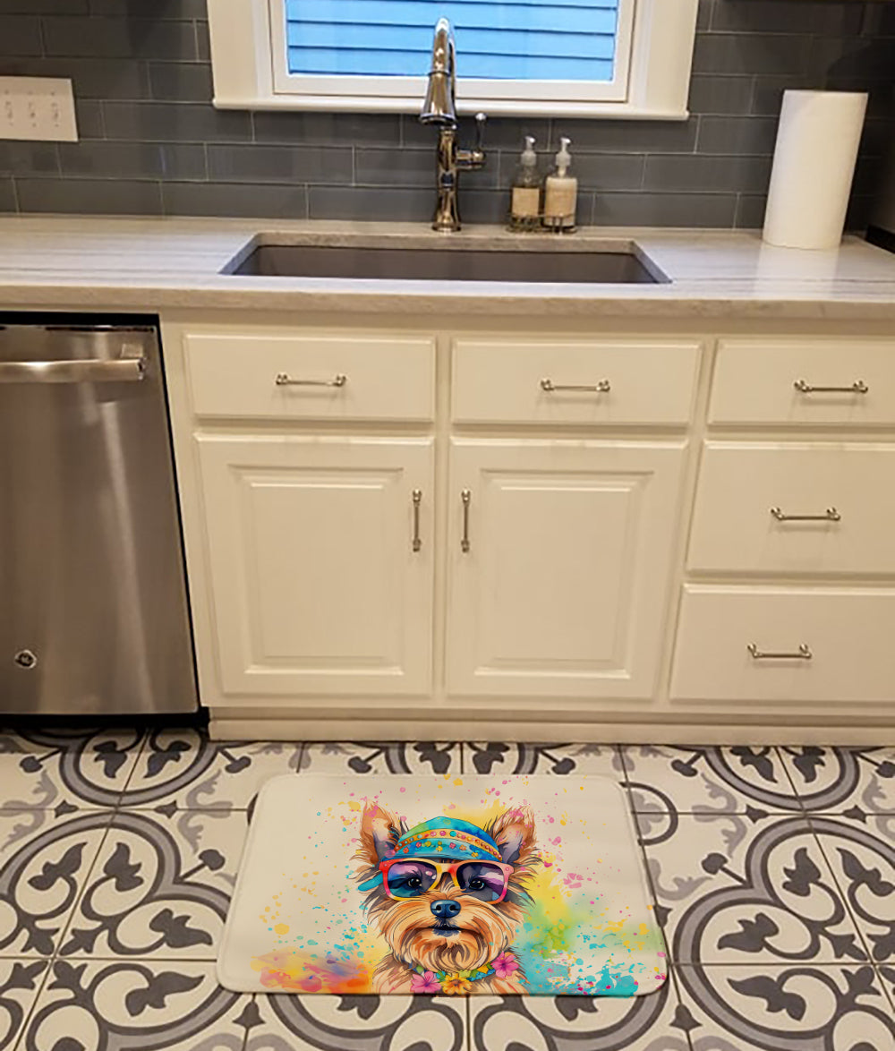 Yorkshire Terrier Hippie Dawg Memory Foam Kitchen Mat