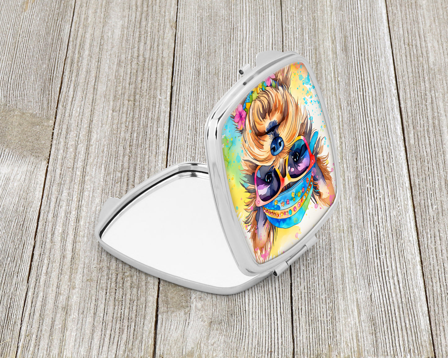 Yorkshire Terrier Hippie Dawg Compact Mirror