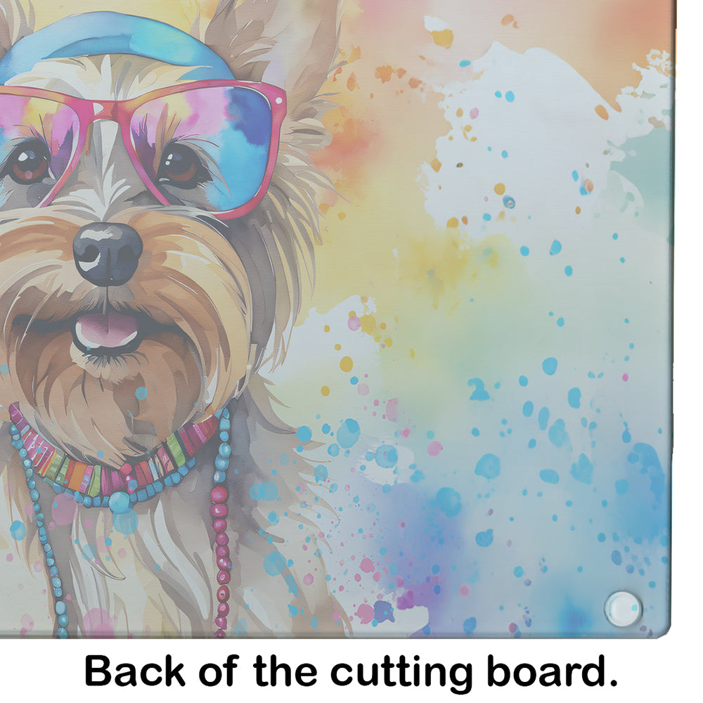 Yorkshire Terrier Hippie Dawg Glass Cutting Board