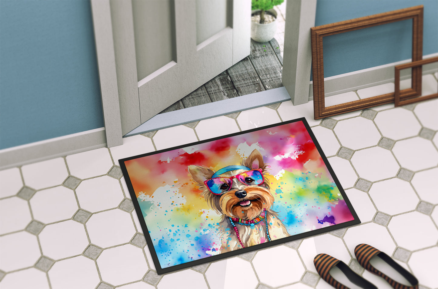 Yorkshire Terrier Hippie Dawg Doormat