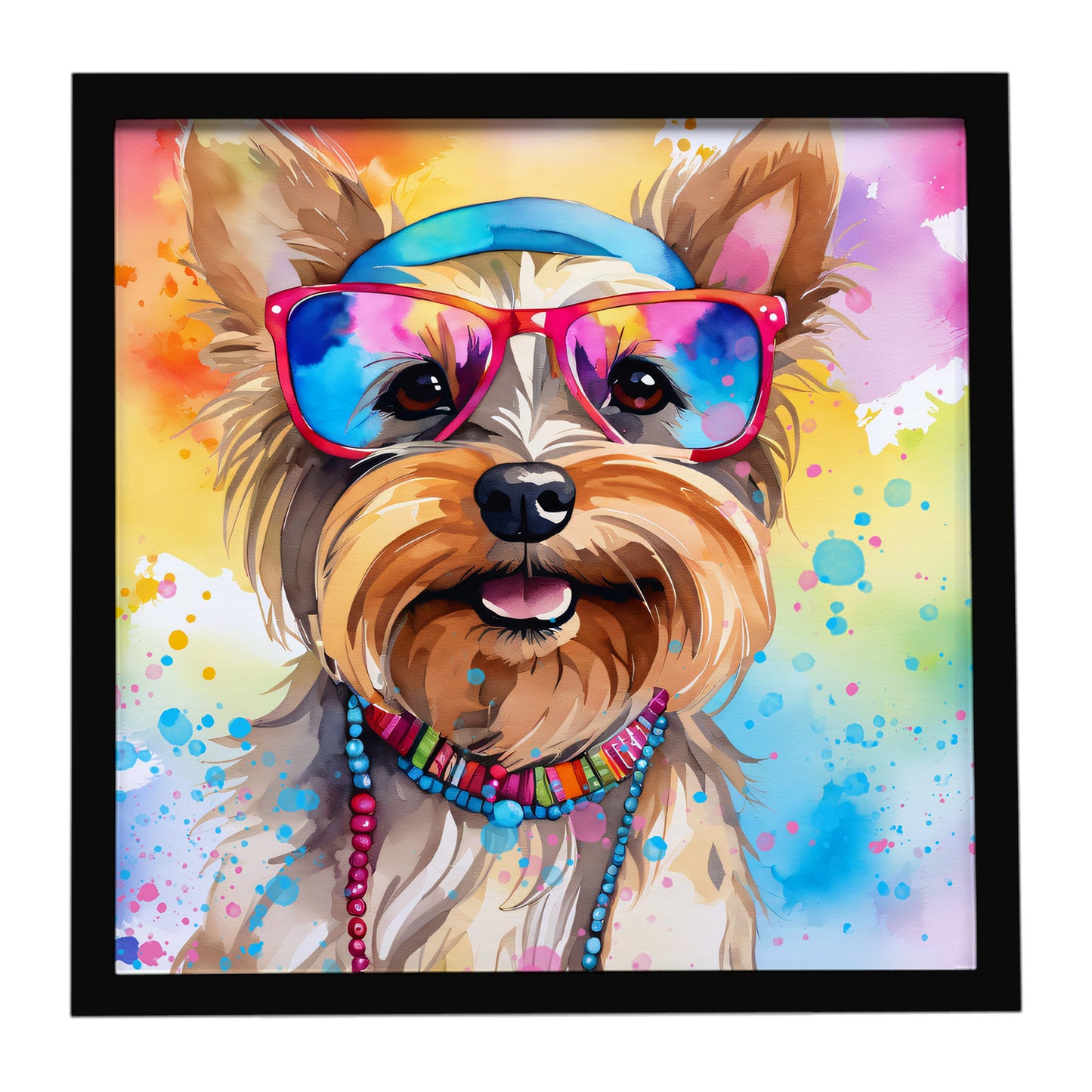 Buy this Yorkshire Terrier Hippie Dawg Framed Metal Print