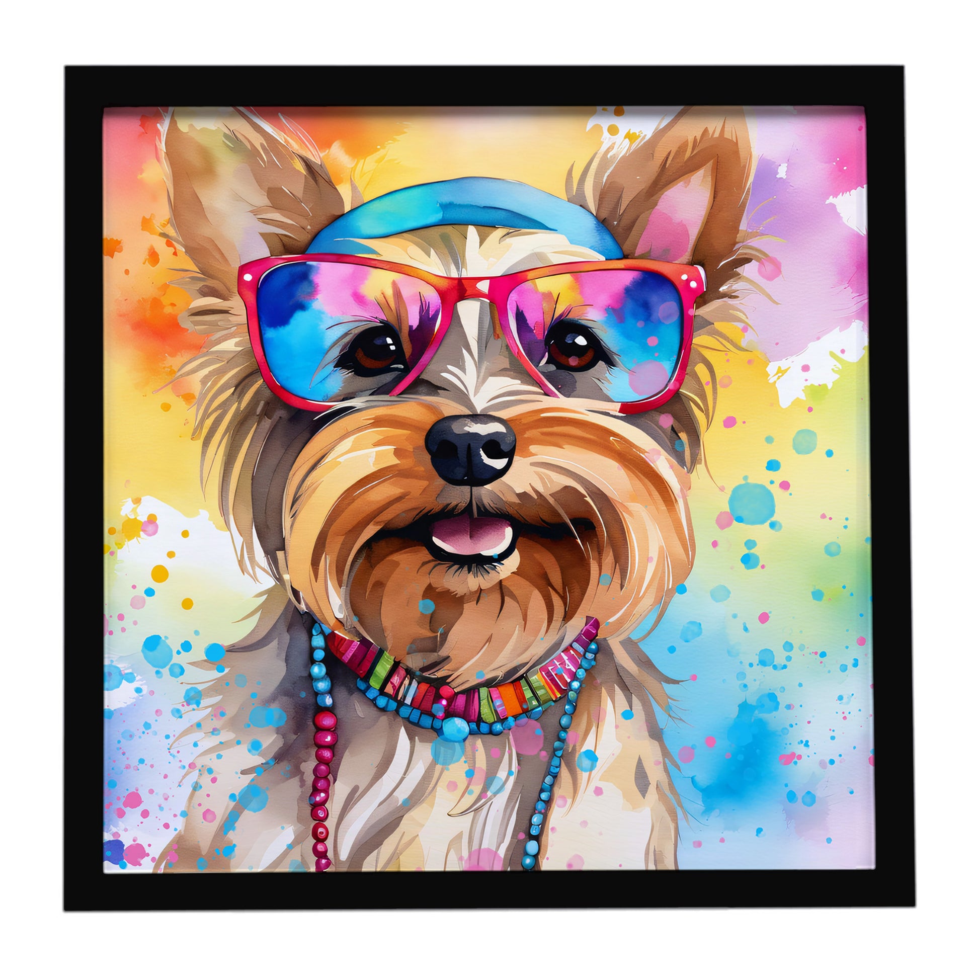 Buy this Yorkshire Terrier Hippie Dawg Framed Metal Print