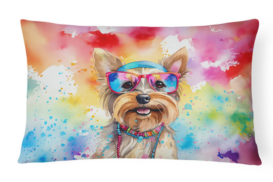 Buy this Yorkshire Terrier Hippie Dawg Throw Pillow