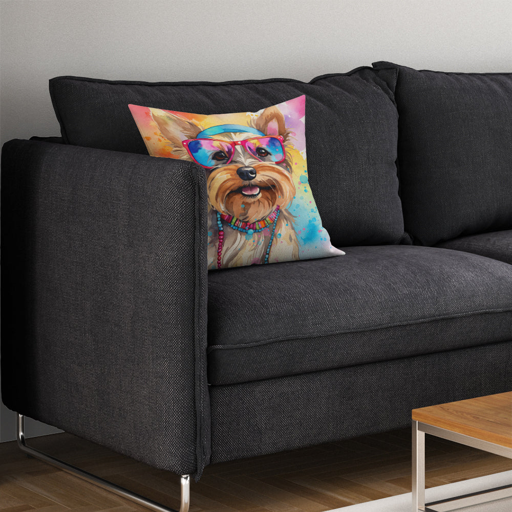 Yorkshire Terrier Hippie Dawg Throw Pillow