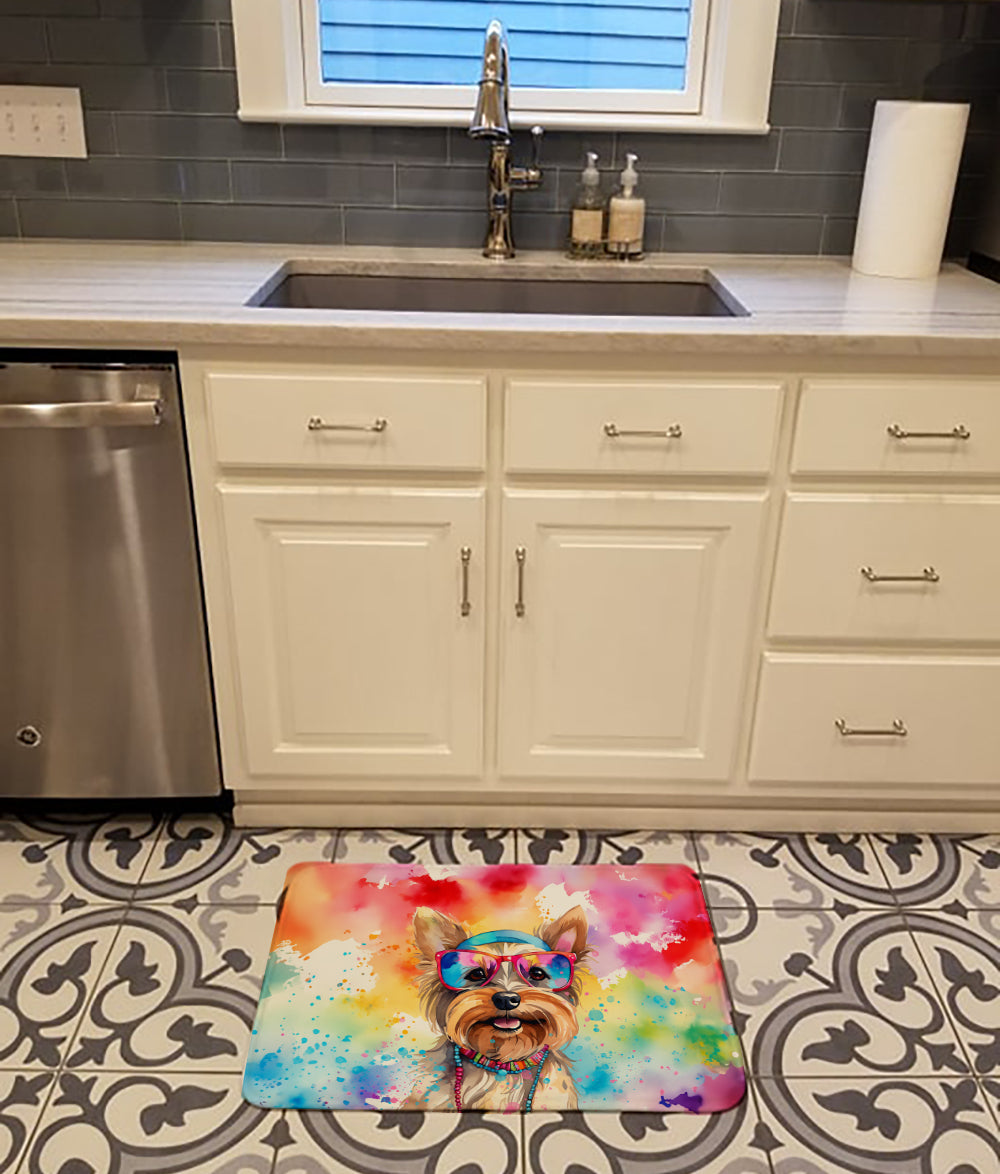 Yorkshire Terrier Hippie Dawg Memory Foam Kitchen Mat