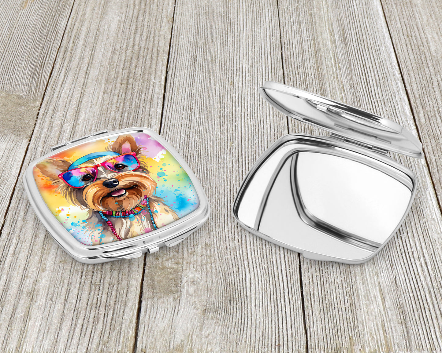 Yorkshire Terrier Hippie Dawg Compact Mirror