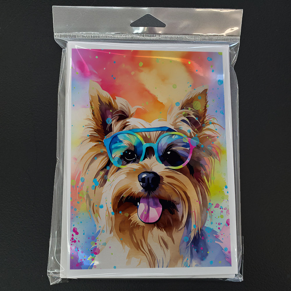 Yorkshire Terrier Hippie Dawg Greeting Cards Pack of 8