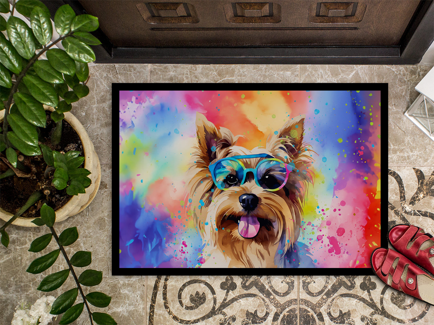 Yorkshire Terrier Hippie Dawg Doormat