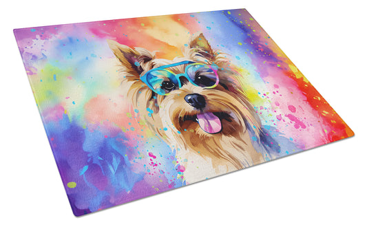 Buy this Yorkshire Terrier Hippie Dawg Glass Cutting Board