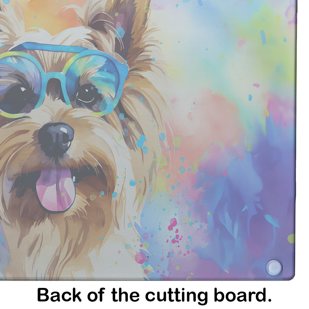 Yorkshire Terrier Hippie Dawg Glass Cutting Board