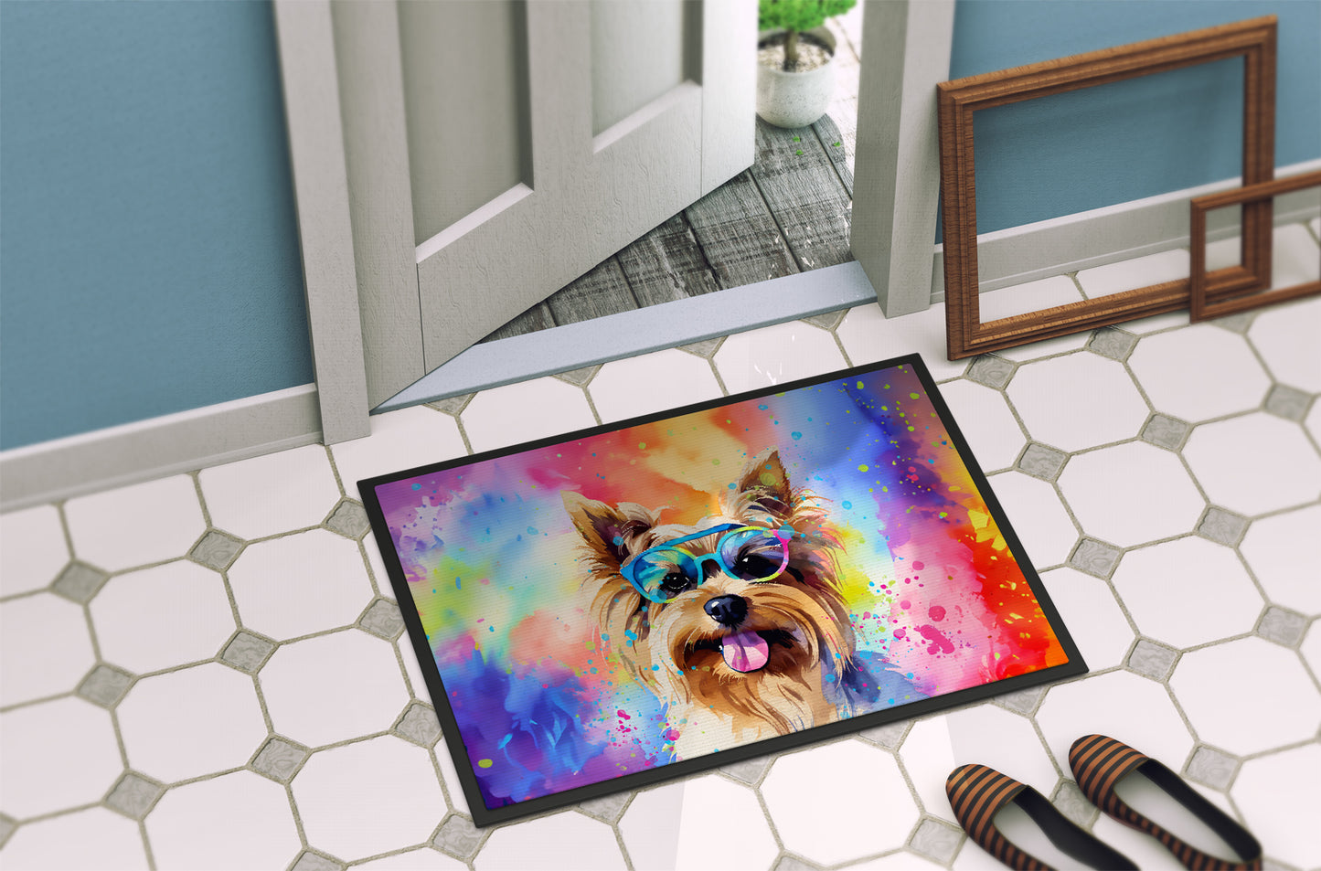 Yorkshire Terrier Hippie Dawg Doormat