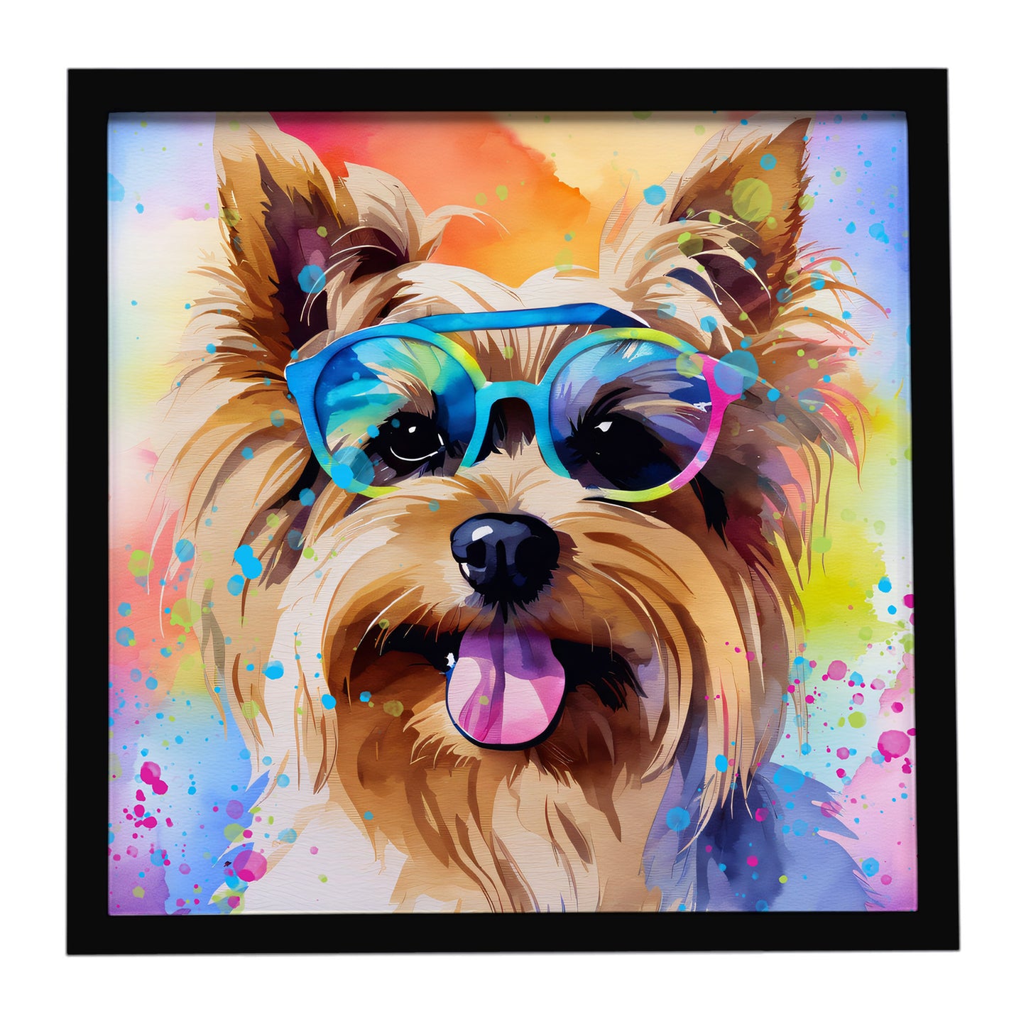 Buy this Yorkshire Terrier Hippie Dawg Framed Metal Print