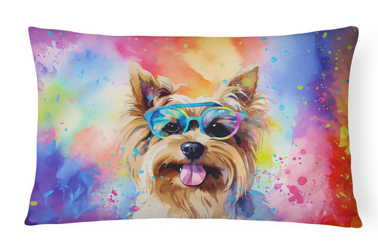 Buy this Yorkshire Terrier Hippie Dawg Throw Pillow