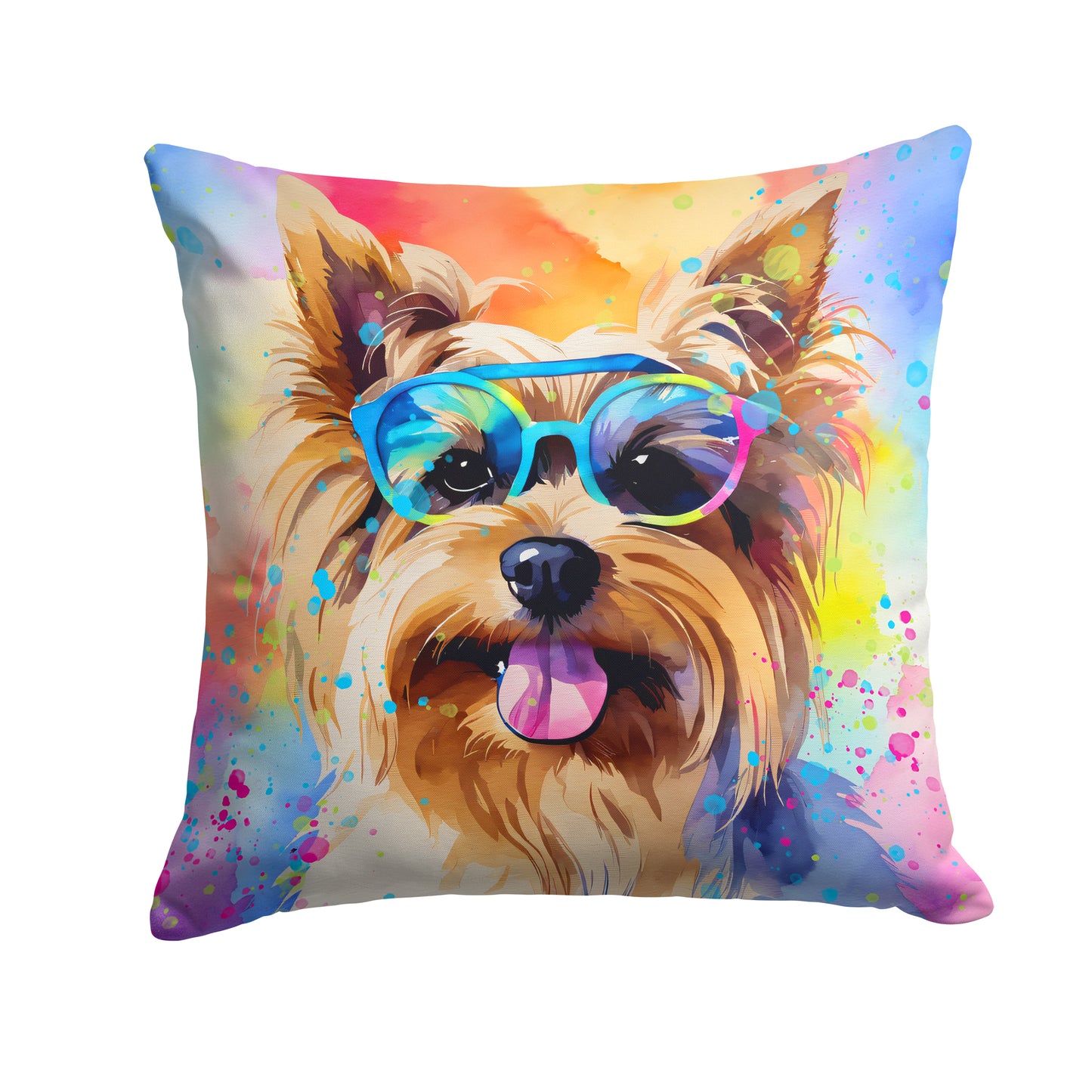 Buy this Yorkshire Terrier Hippie Dawg Throw Pillow