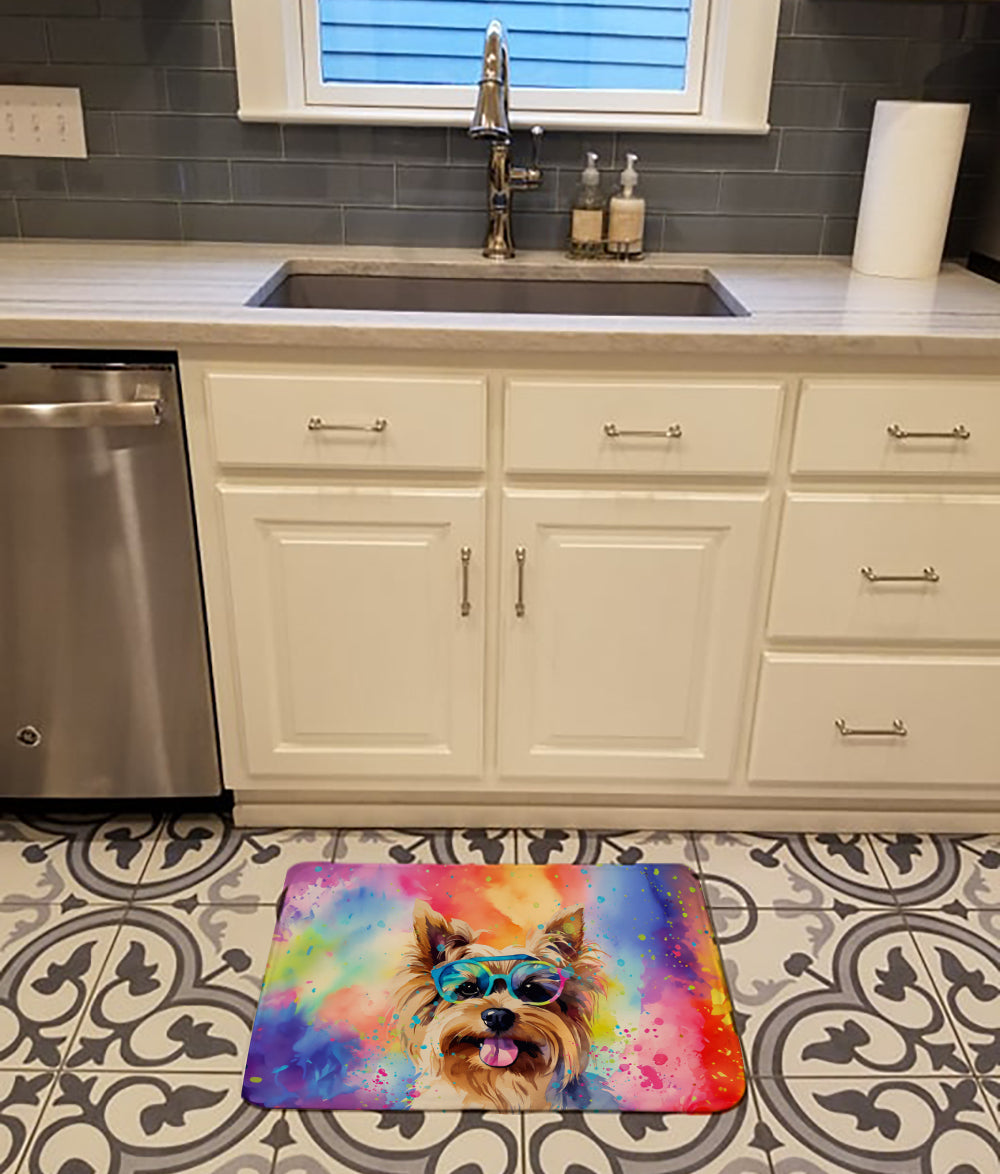 Yorkshire Terrier Hippie Dawg Memory Foam Kitchen Mat