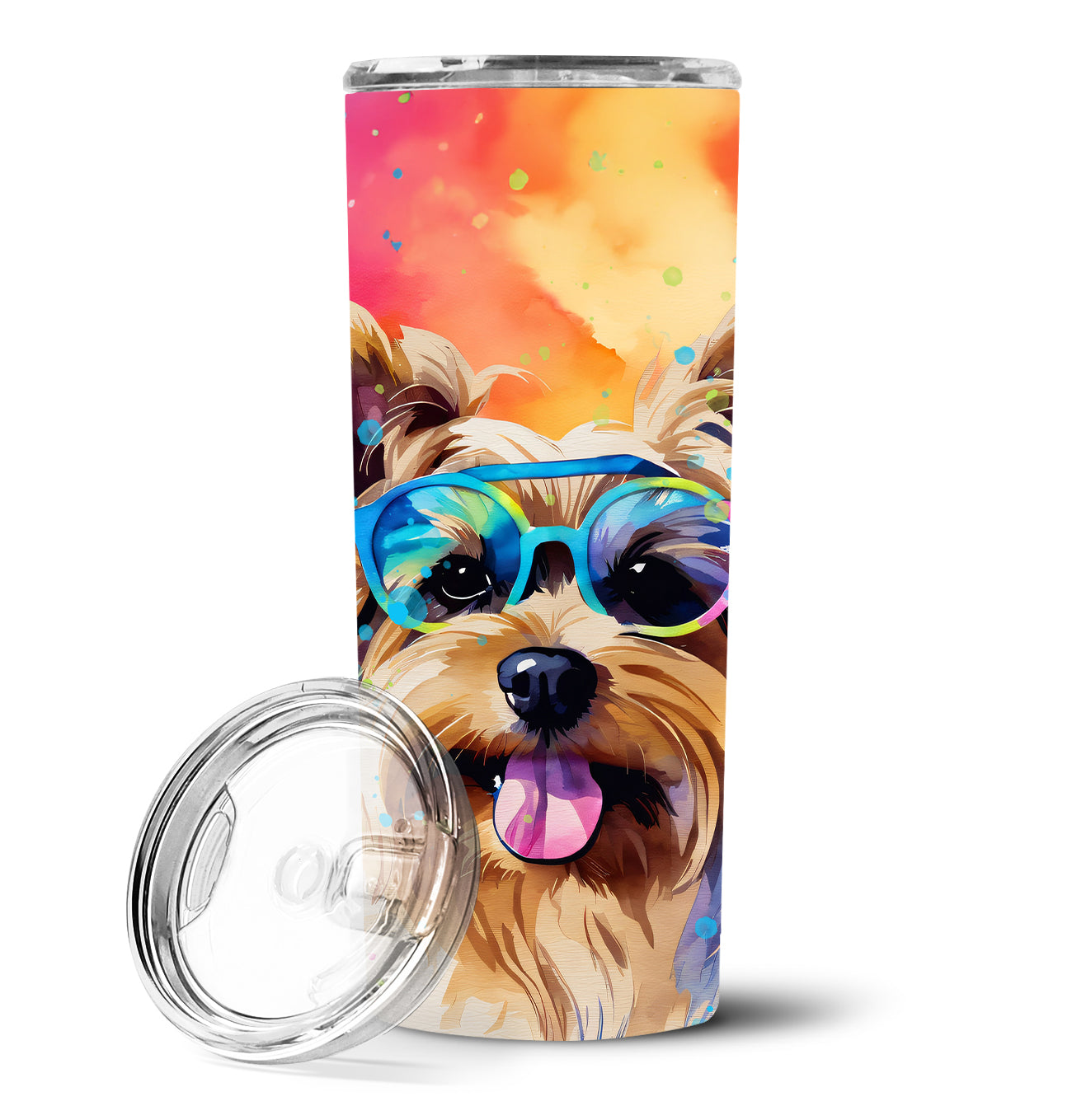 Buy this Yorkshire Terrier Hippie Dawg Stainless Steel Skinny Tumbler