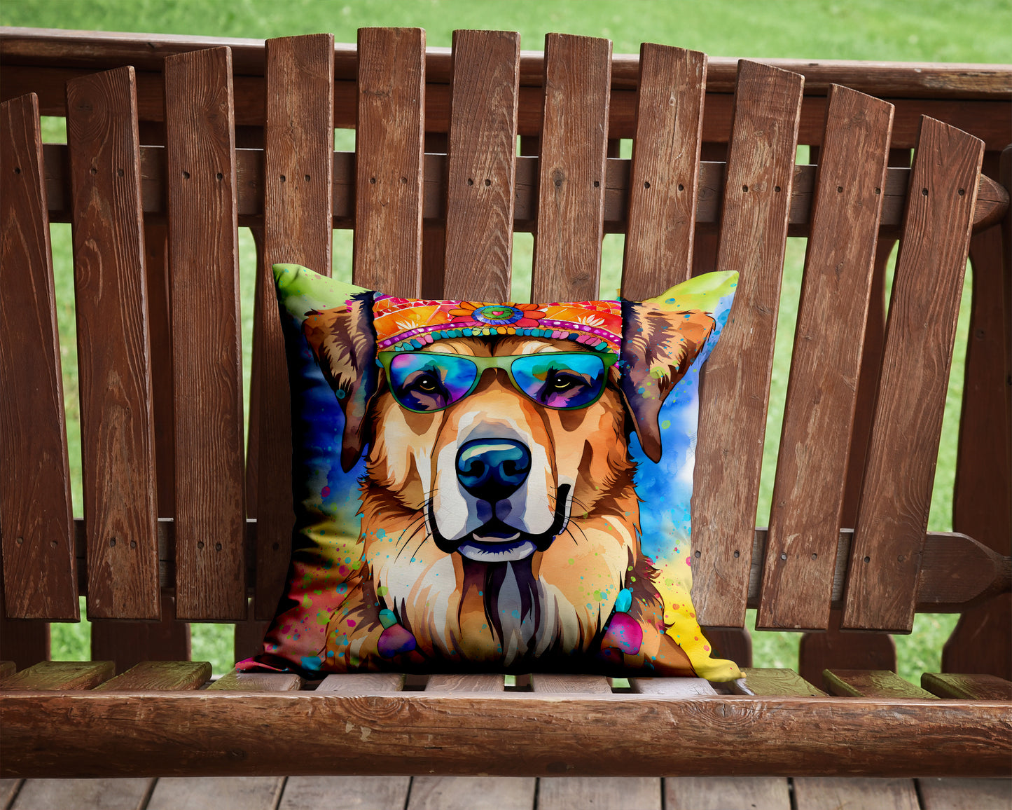 Hippie Dawg Throw Pillow