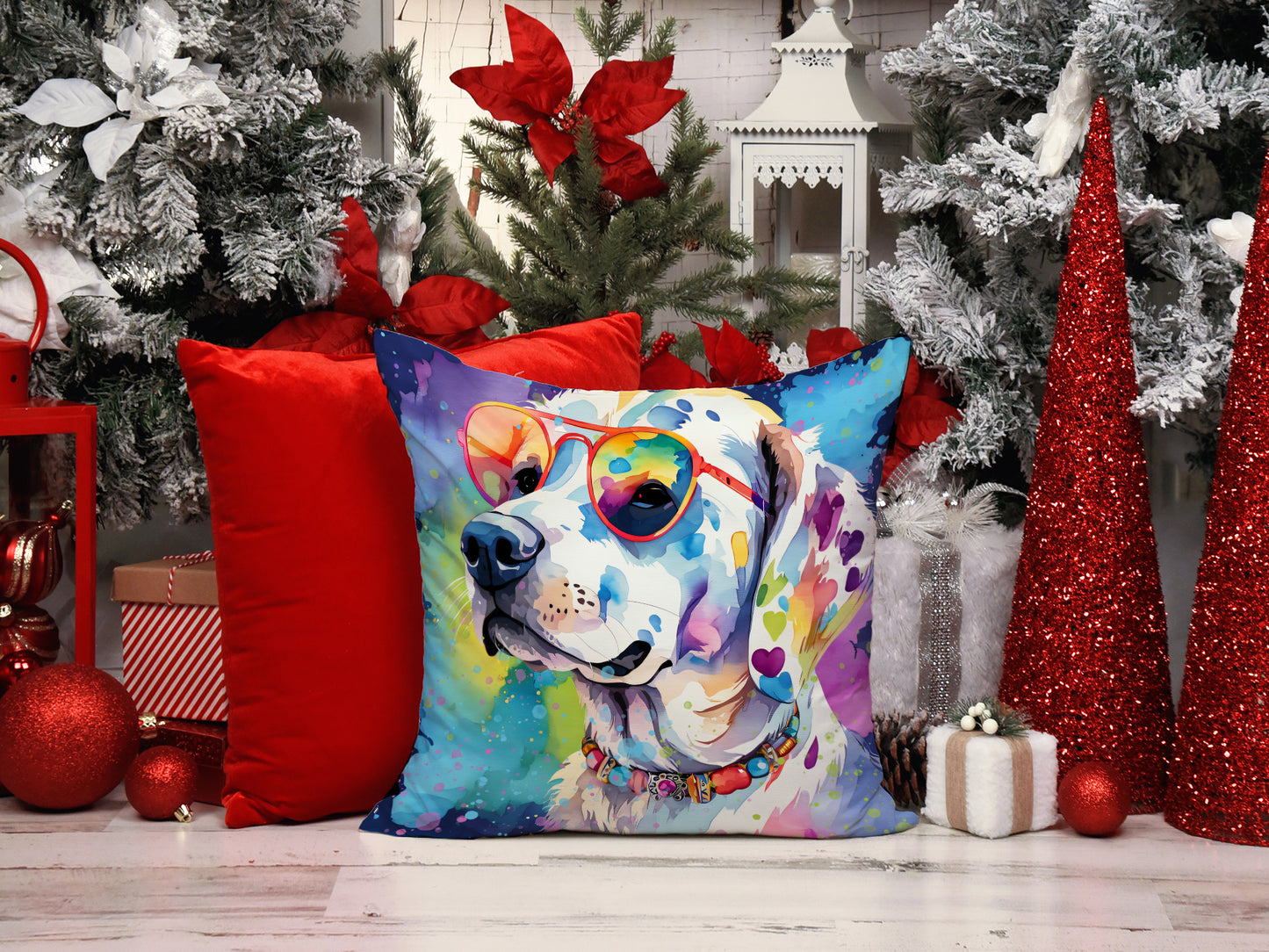 Hippie Dawg Throw Pillow