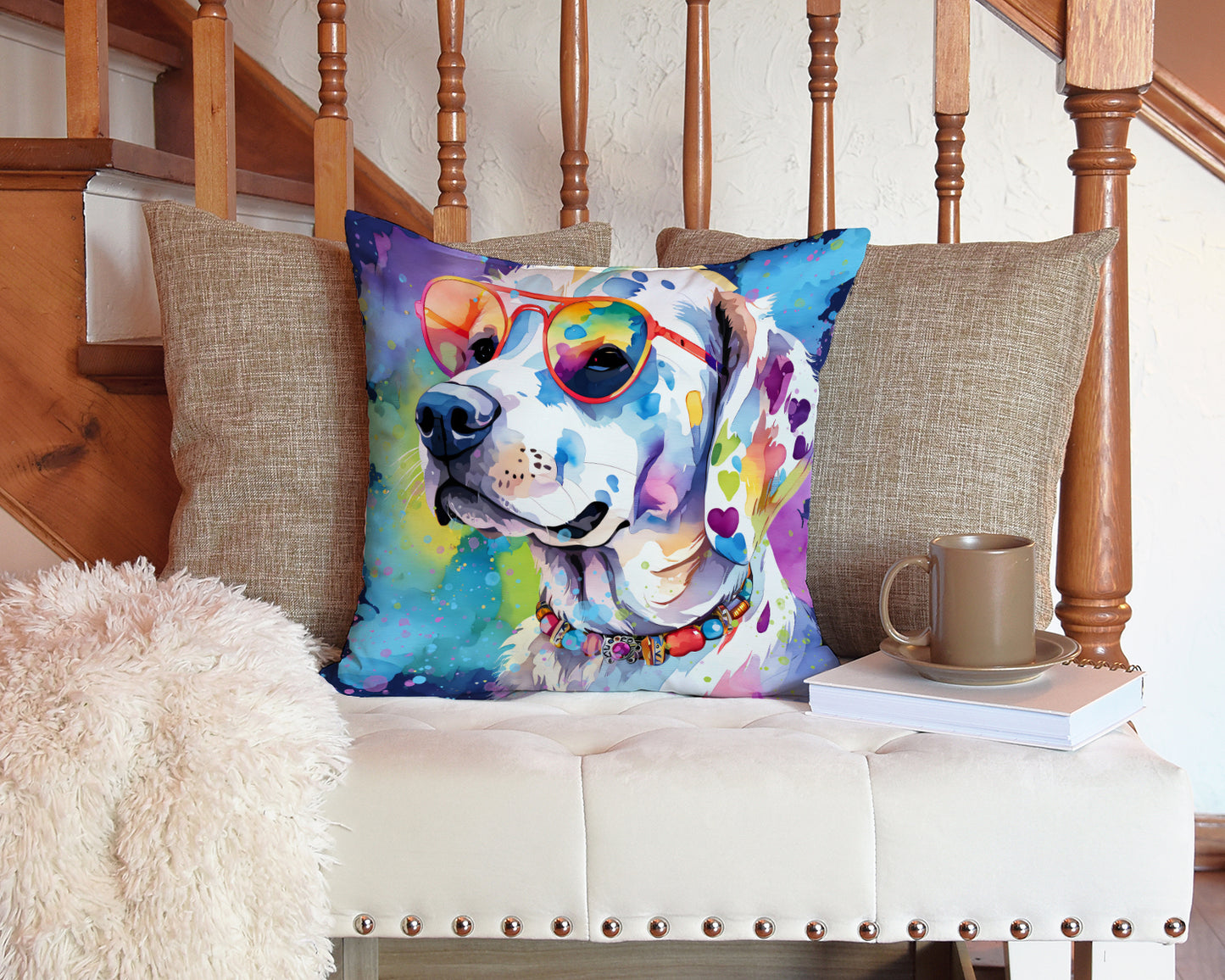 Hippie Dawg Throw Pillow