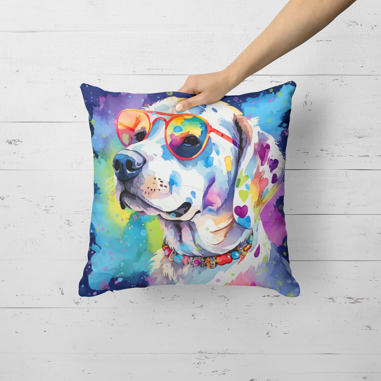 Hippie Dawg Throw Pillow