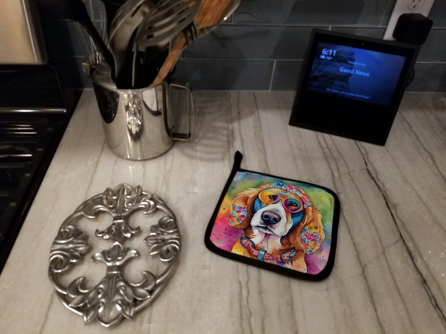 Hippie Dawg Pair of Pot Holders
