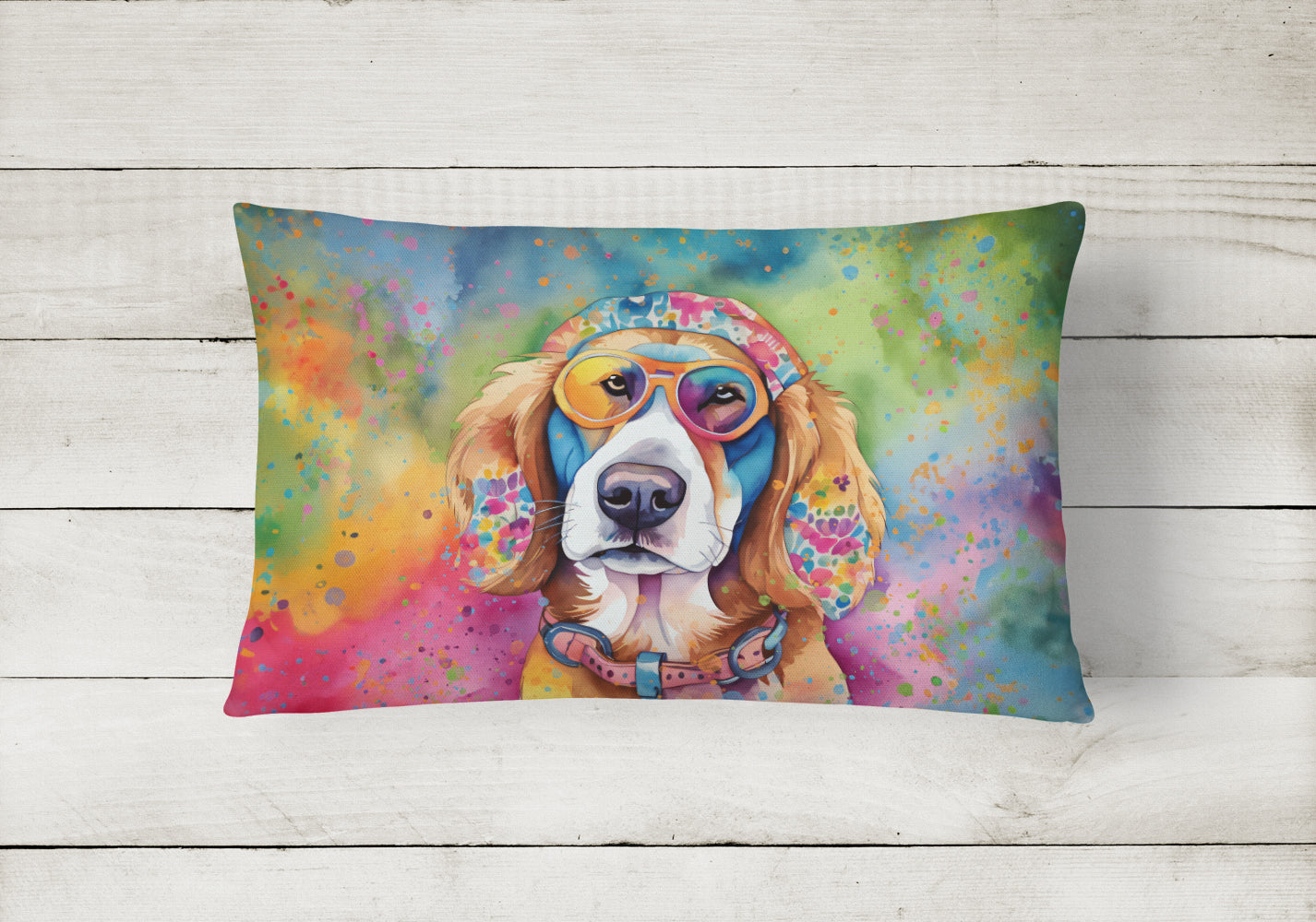 Hippie Dawg Throw Pillow