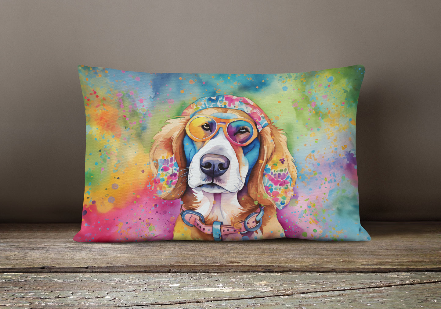 Hippie Dawg Throw Pillow