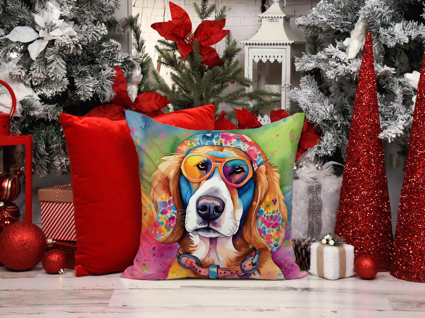 Hippie Dawg Throw Pillow