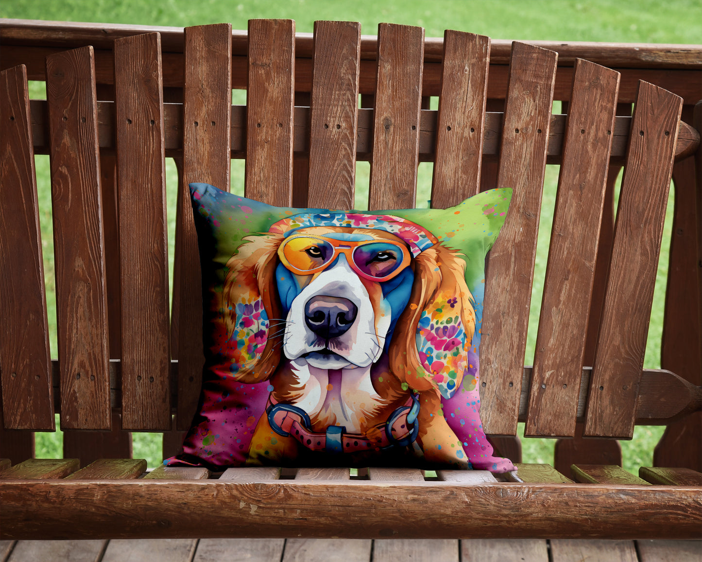 Hippie Dawg Throw Pillow