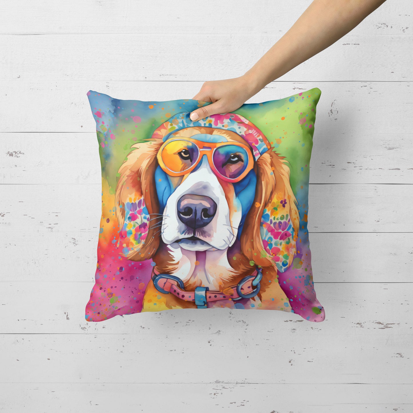 Hippie Dawg Throw Pillow