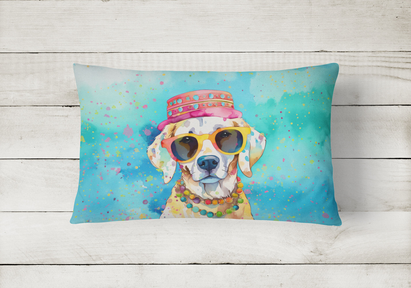 Hippie Dawg Throw Pillow