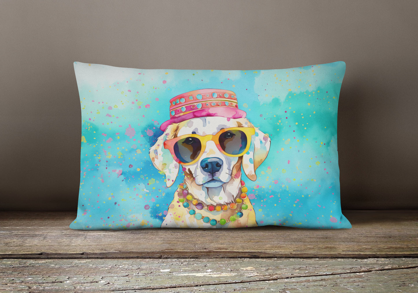 Hippie Dawg Throw Pillow