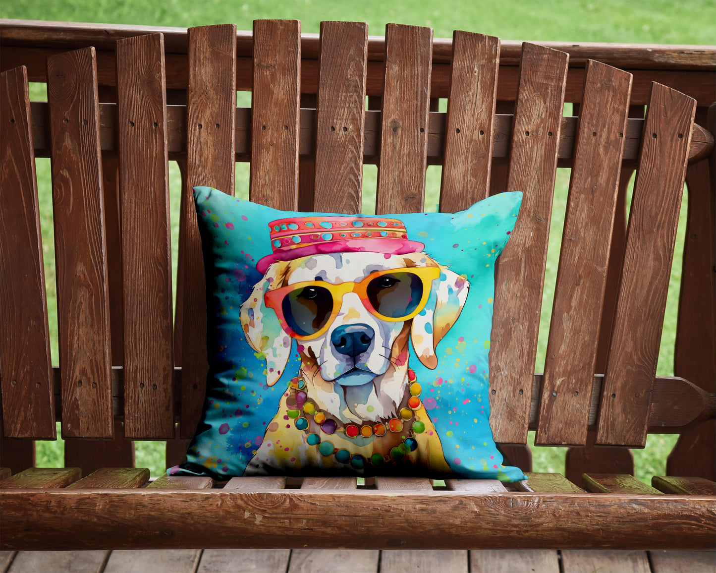 Hippie Dawg Throw Pillow