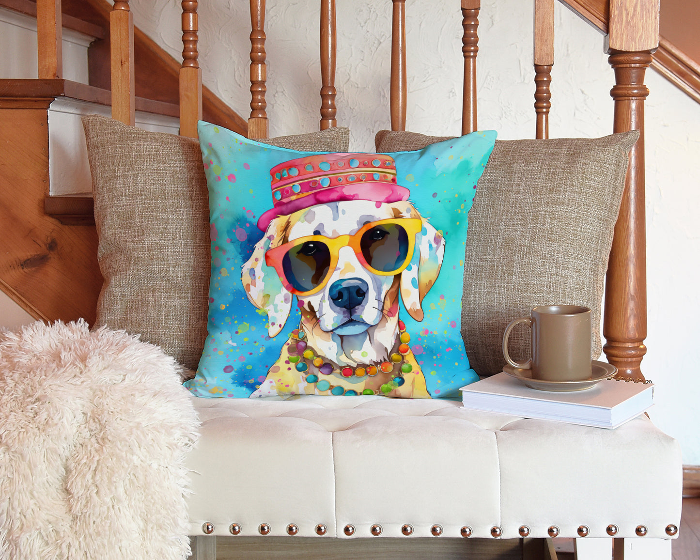 Hippie Dawg Throw Pillow