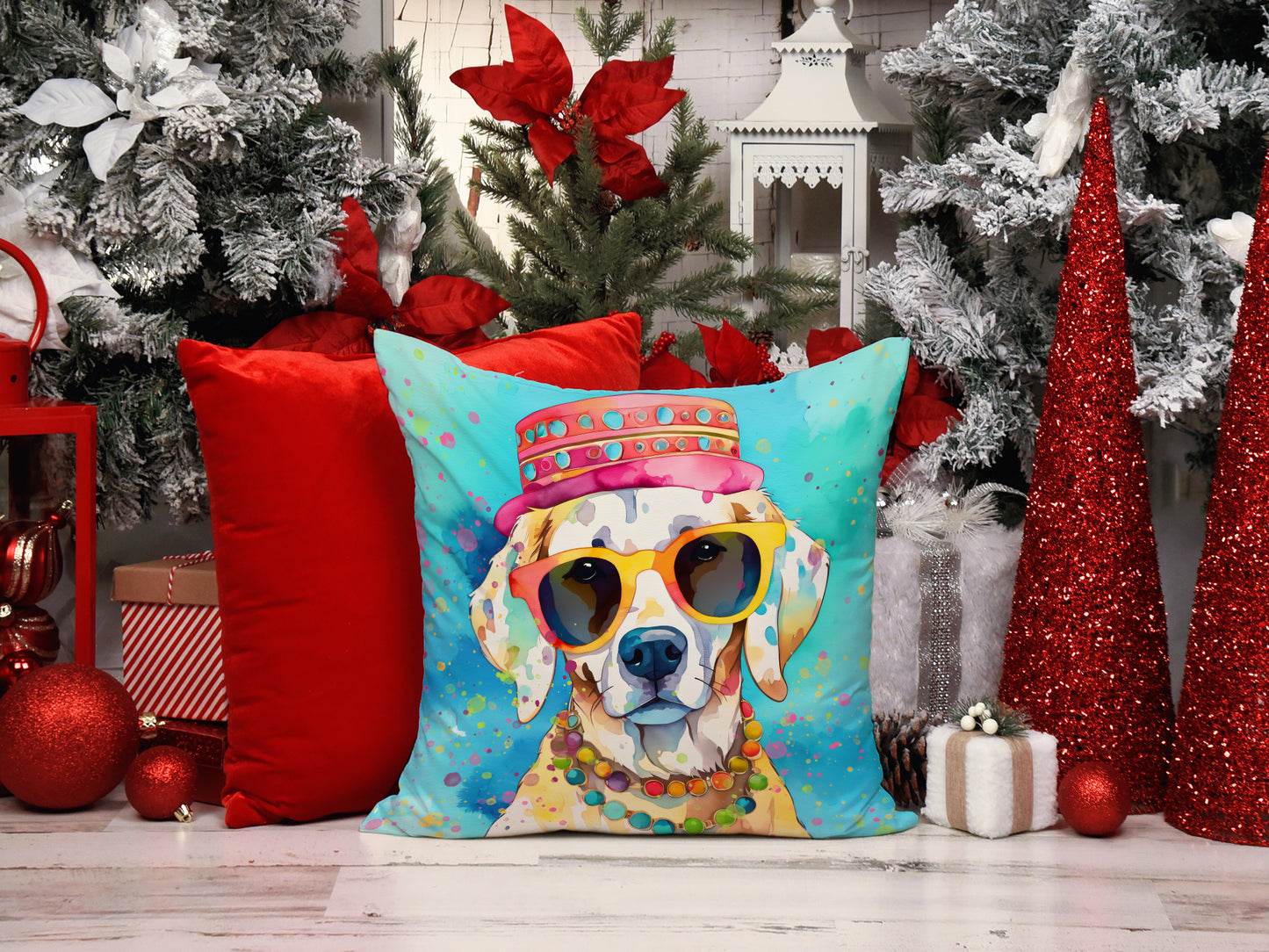 Hippie Dawg Throw Pillow