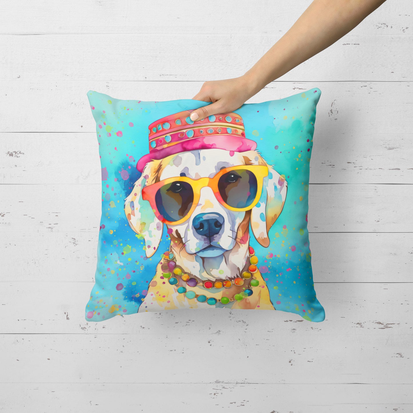 Hippie Dawg Throw Pillow